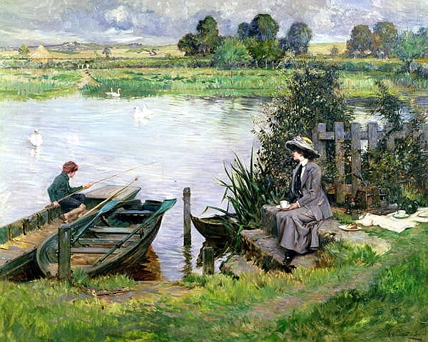 The Thames At Benson by Albert Chevallier Tayler
