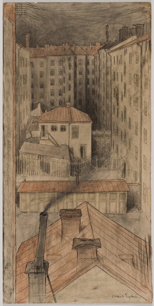 Backyards at Kungsholmen, Stockholm 1893 by Albert Engström