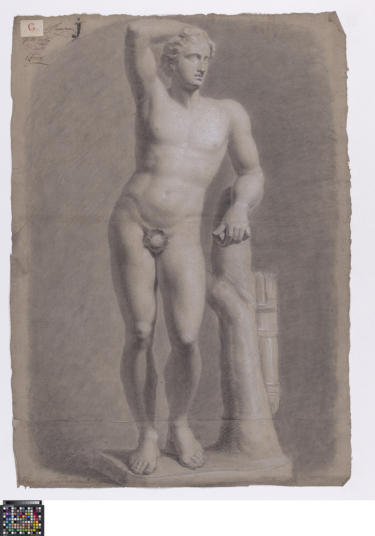 Academic study after a sculpture: Medici Apollo by Albert Gregorius