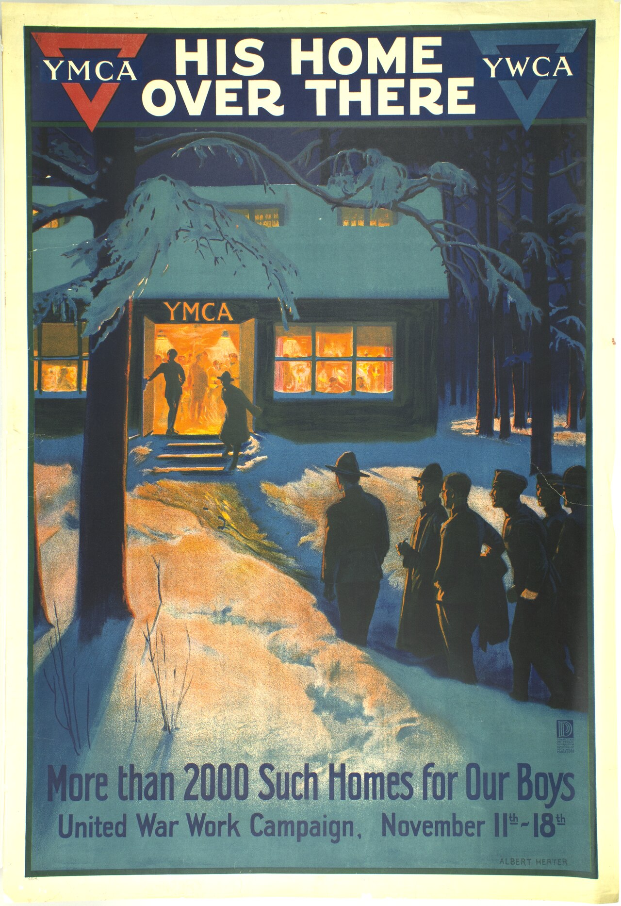 His Home Over There YMCA YWCA by Albert Herter