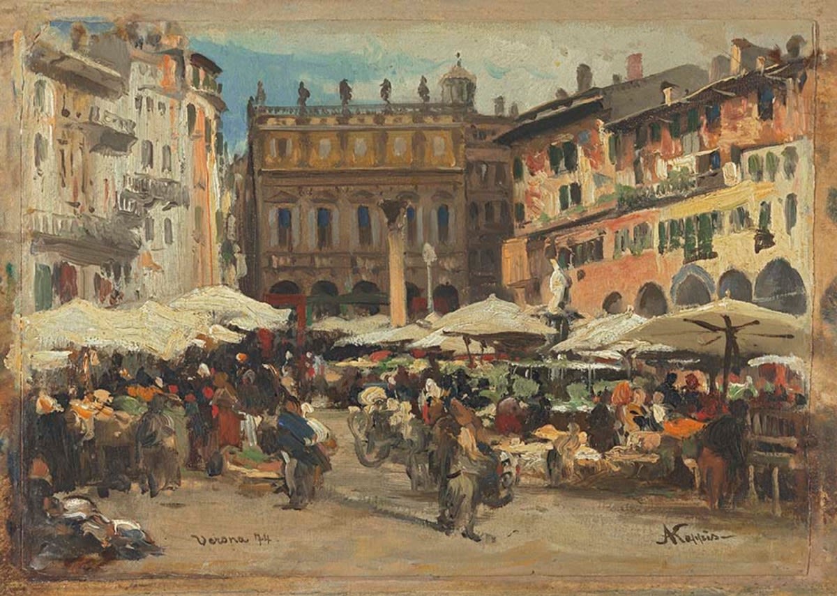 Herbs Square in Verona by Albert Kappis