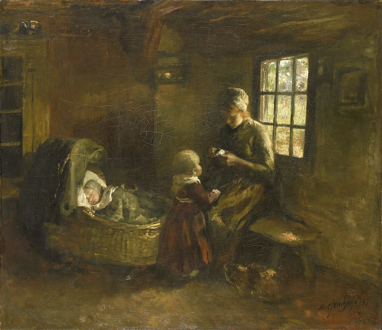 'Bij de wieg' by Albert Neuhuys