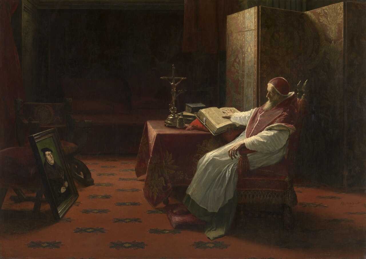 Pope Paul III in front of the Portrait of Luther by Albrecht De Vriendt
