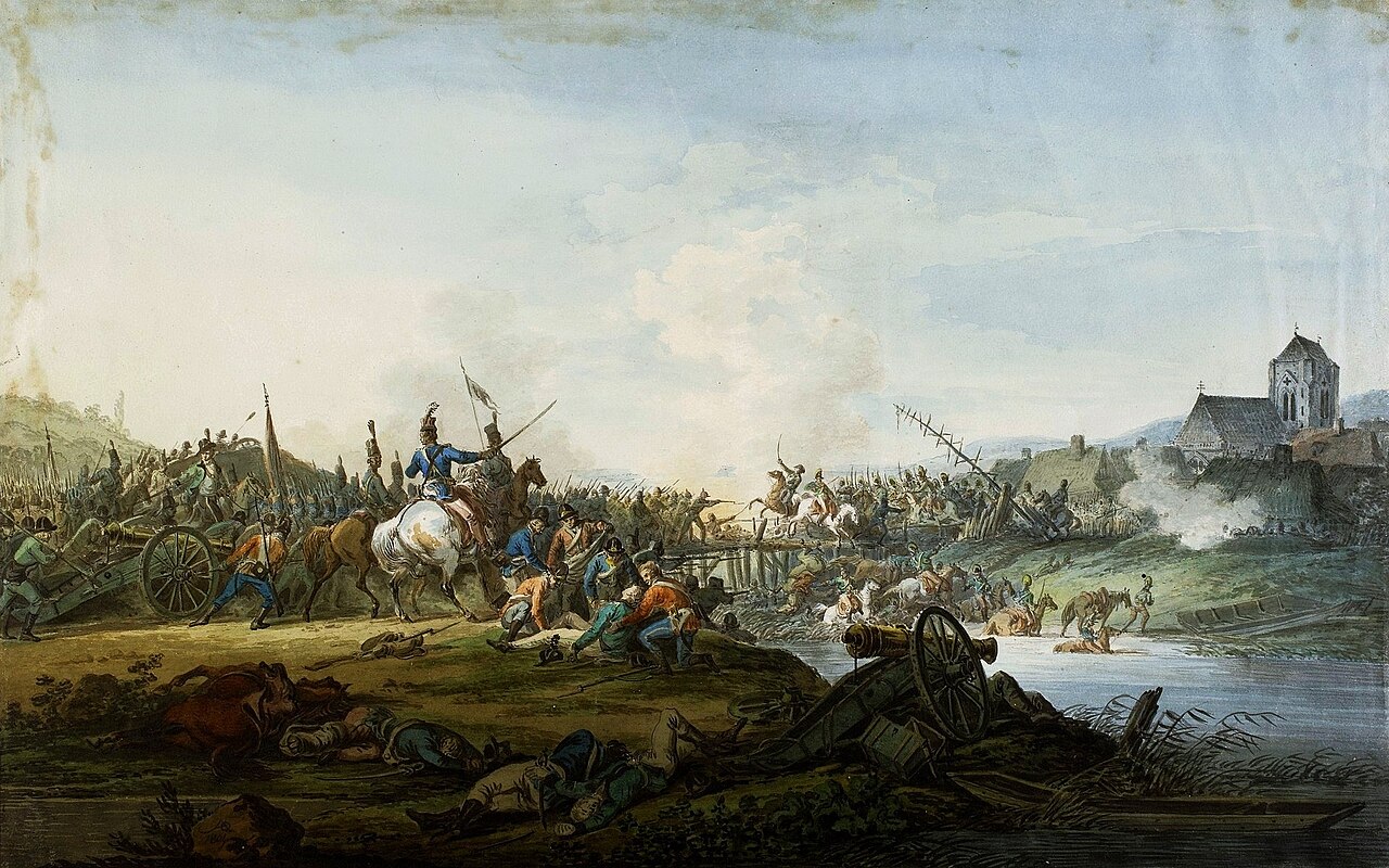 Fighting for a river crossing. by Aleksander Orłowski