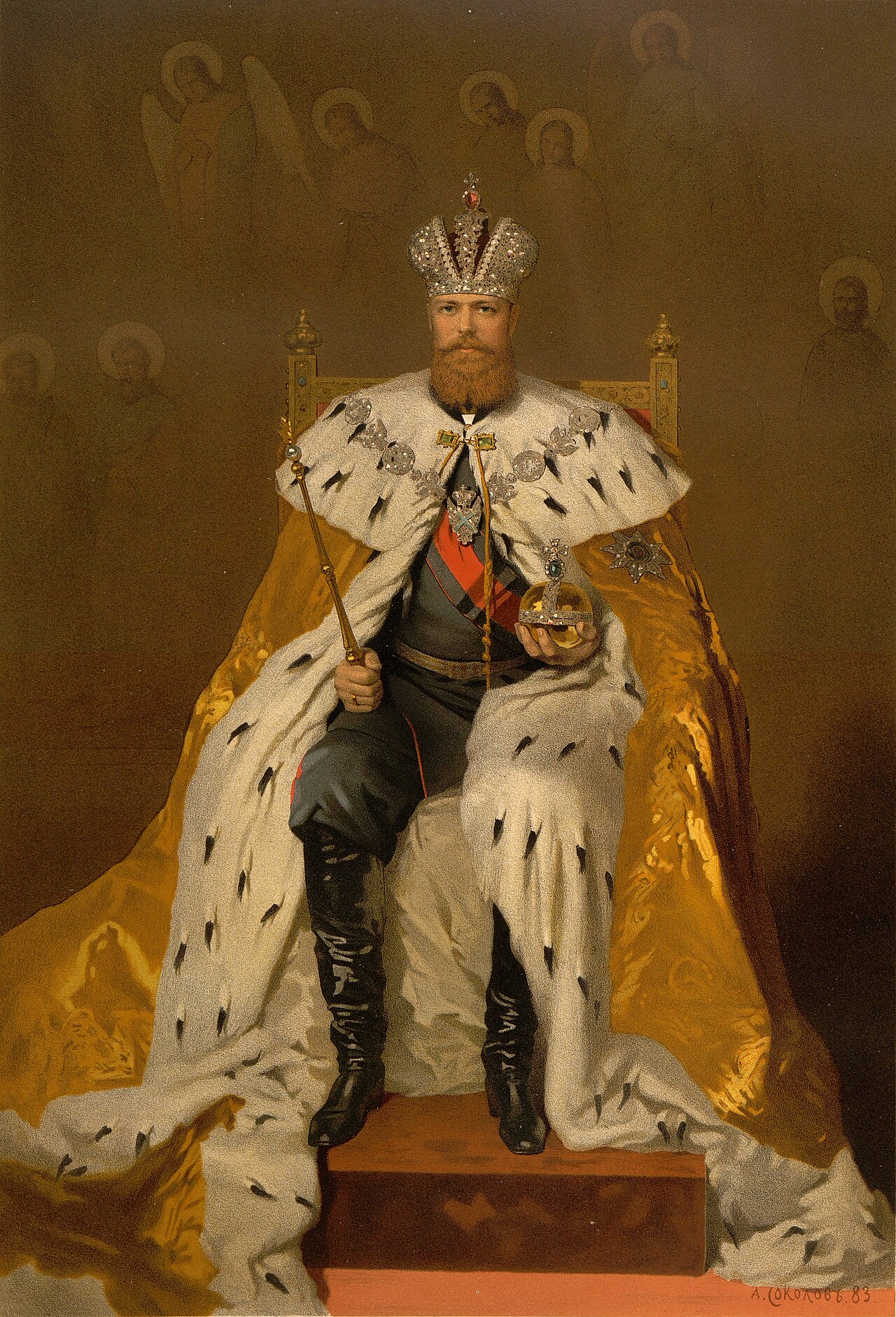 Porträt des Alexander III of Russia (1845-1894) by Aleksandr Sokolov