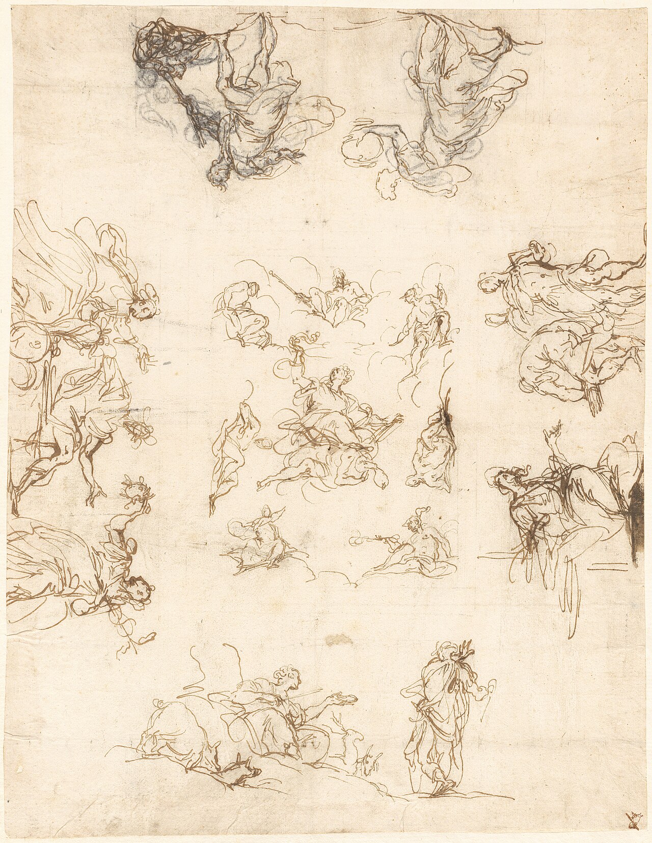 A Compartmented Ceiling with Allegories and Myths by Alessandro Maganza