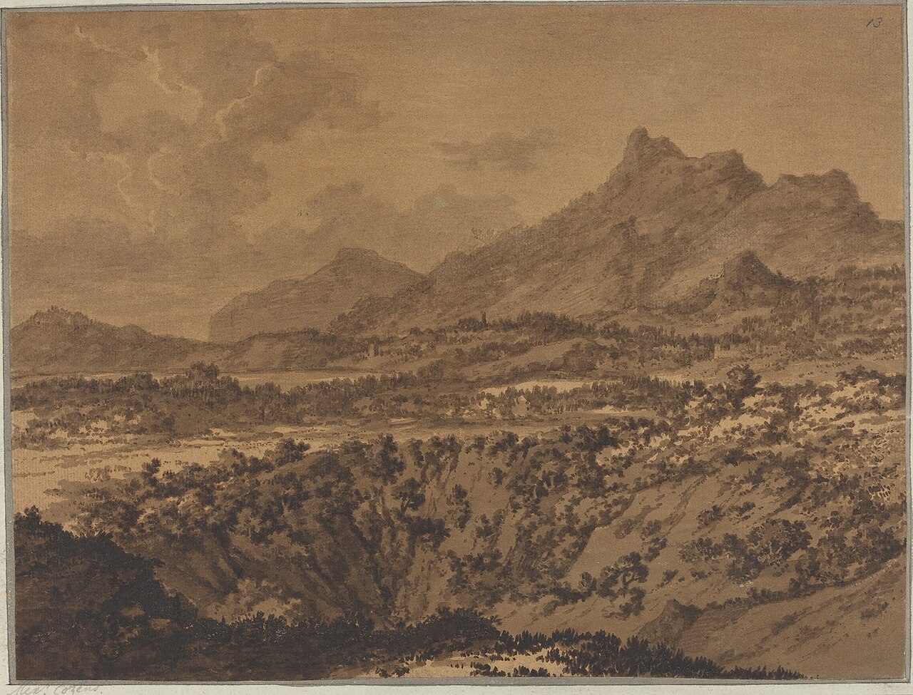 Mountain Landscape with a Hollow by Alexander Cozens