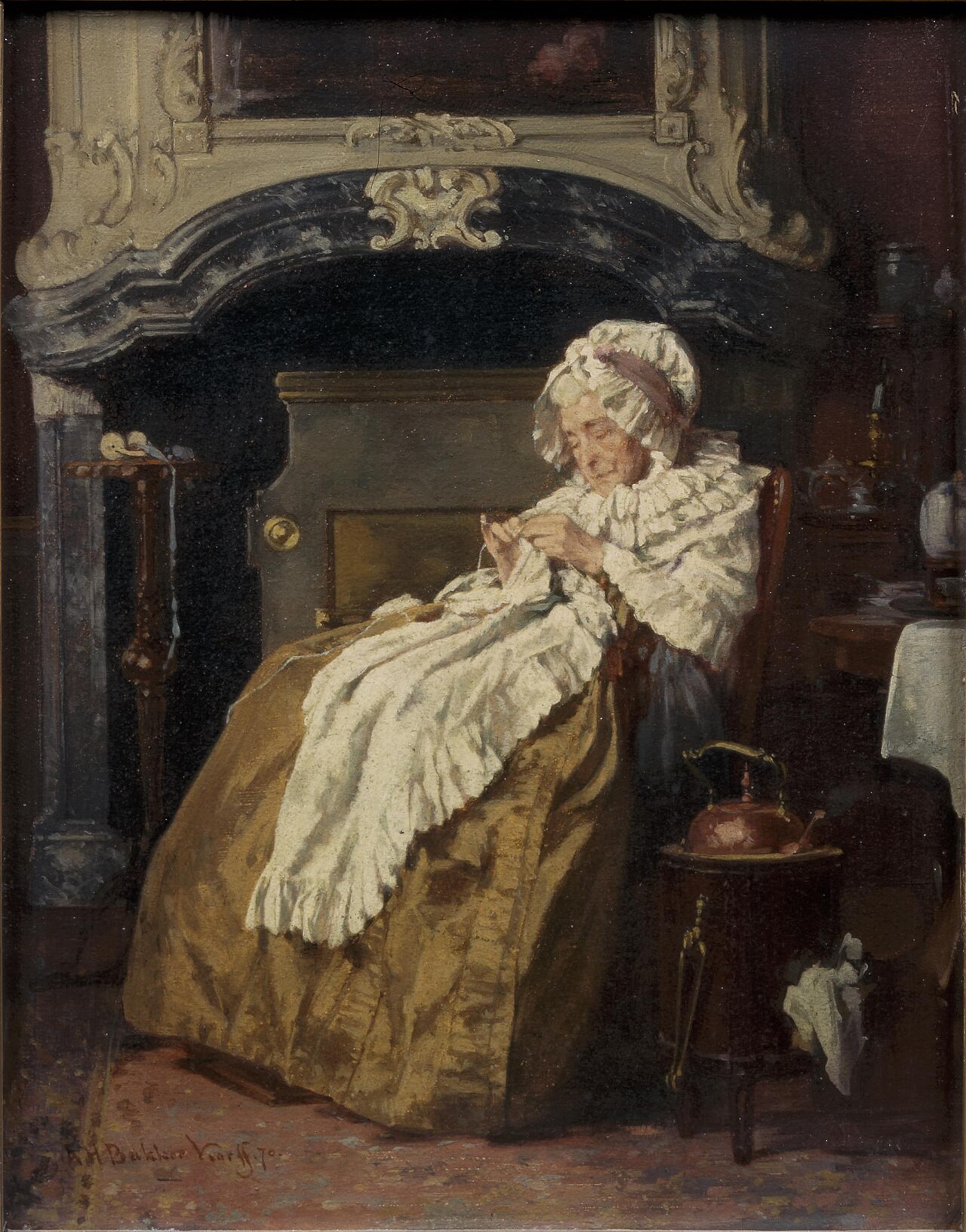 By the Fireplace by Alexander Hugo Bakker Korff