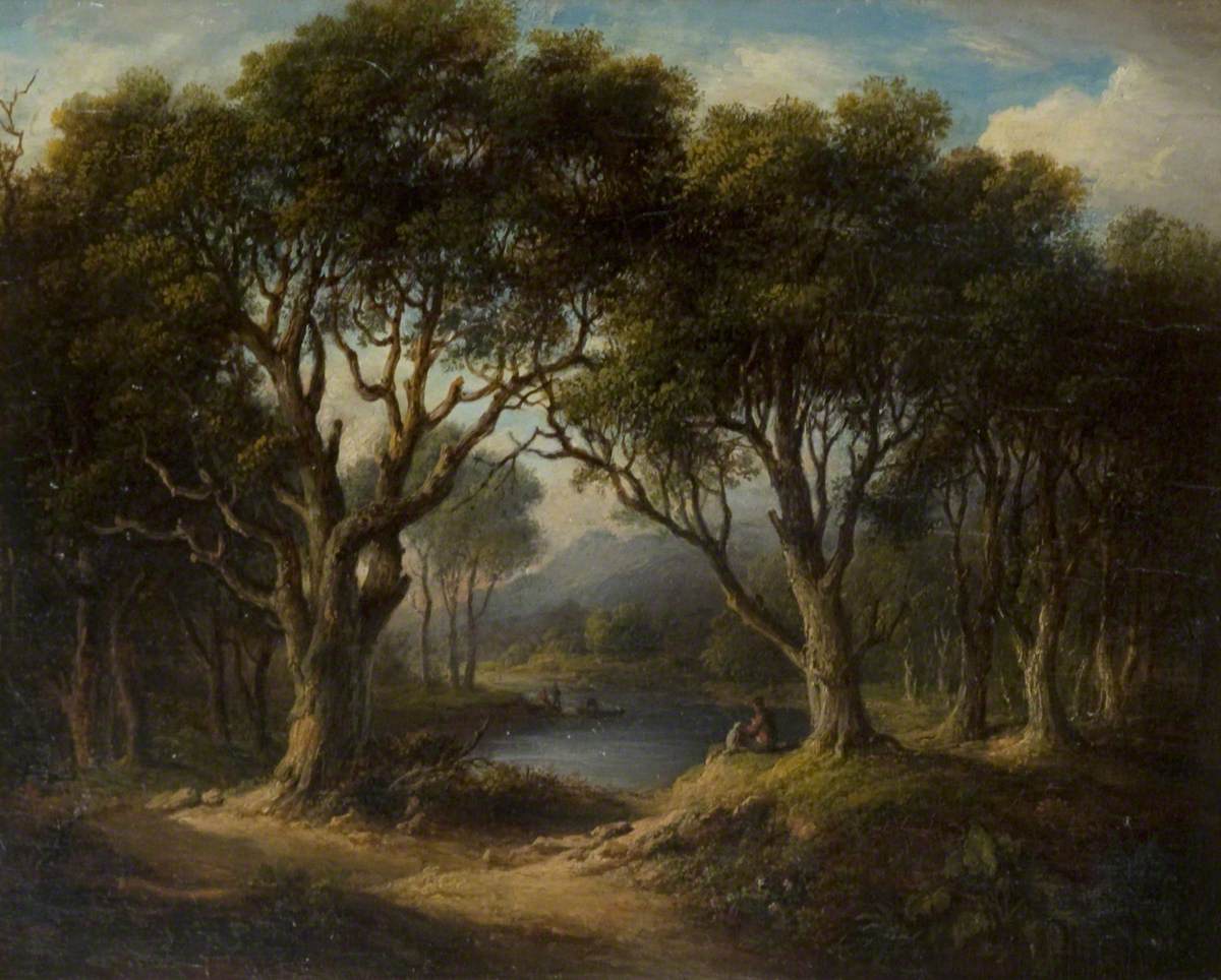 A Wooded River Landscape by Alexander Nasmyth
