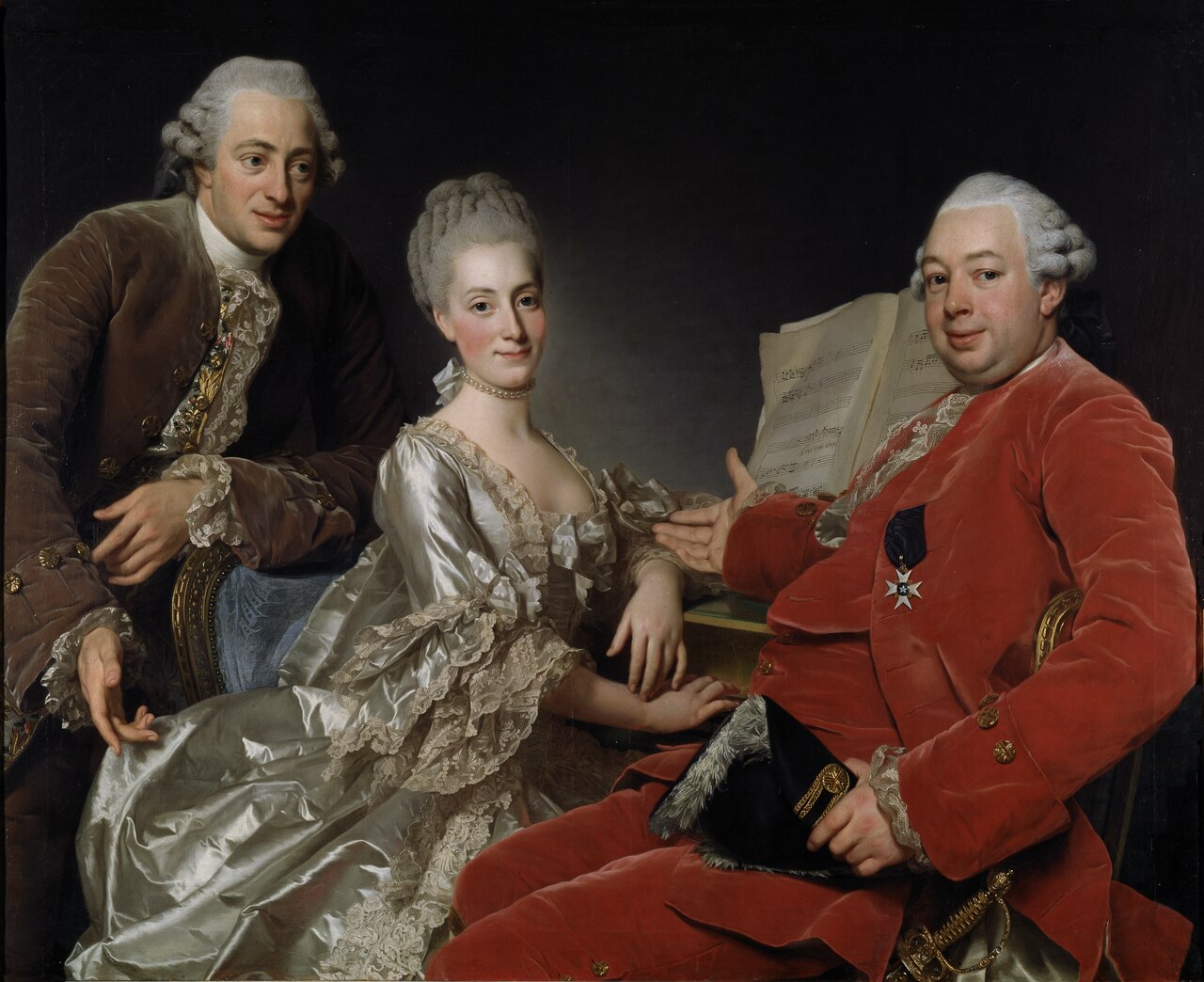 John Jennings Esq., his Brother and Sister-in-Law by Alexander Roslin