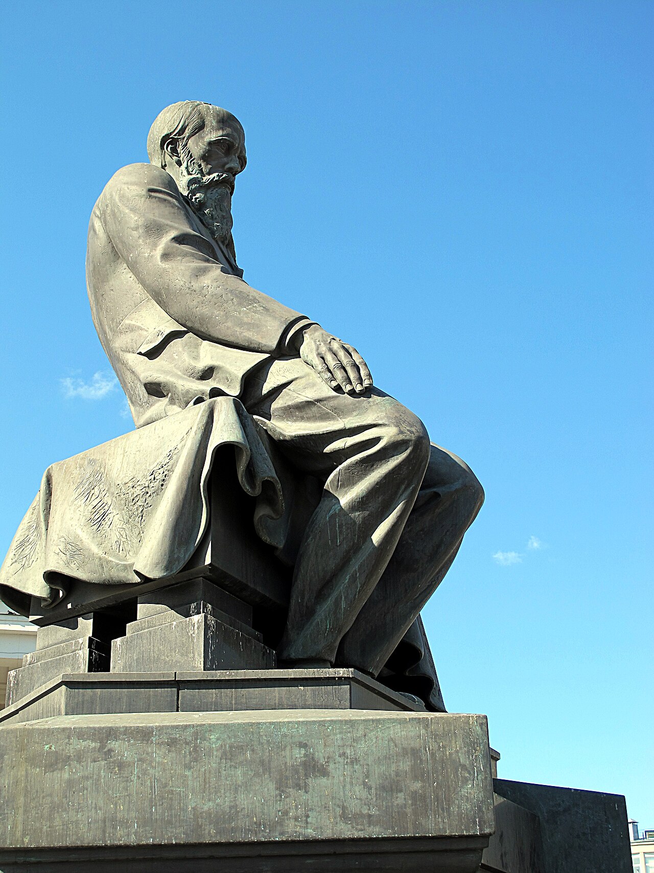 Statue of Fyodor Dostoyevsky in Moscow by Alexander Rukavishnikov