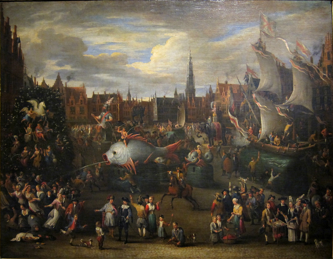 The Ommegang in Antwerp by Alexander van Bredael
