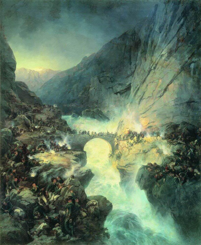Crossing Over Devil's Bridge on 14 September 1799 by Alexander von Kotzebue