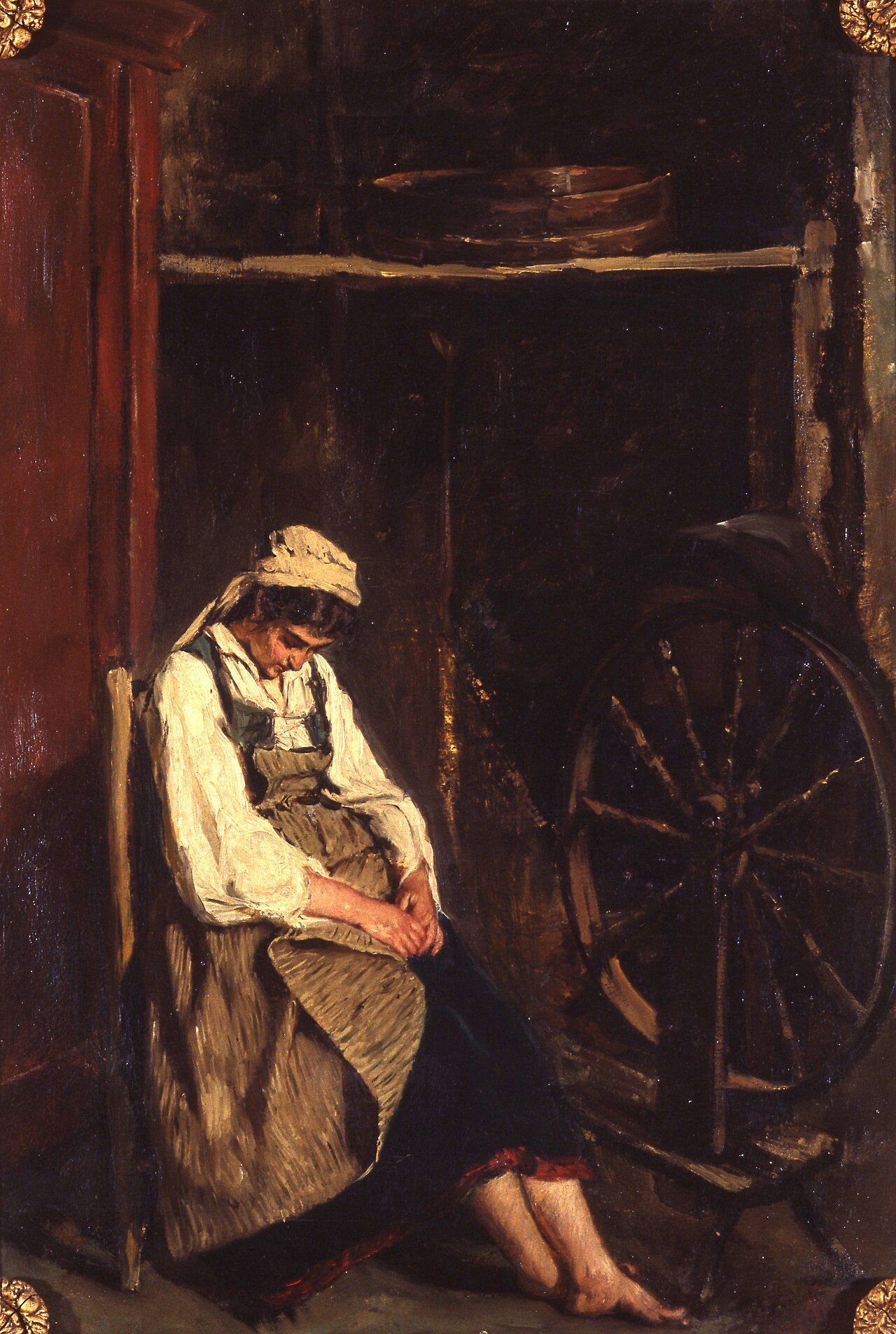 The sleeping spinner by Alexandre Antigna