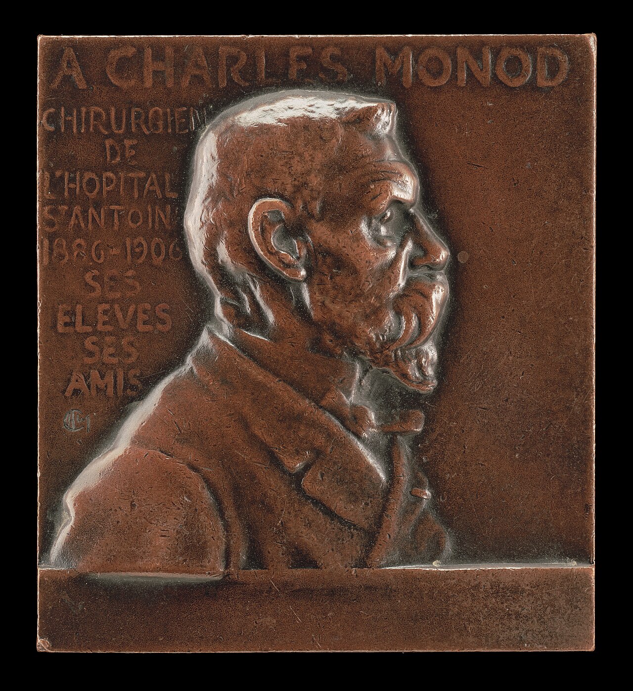 Alexandre-Charles Monod, 1843-1921, Surgeon at L'Hôpital de St-Antoine [obverse] by Alexandre Charpentier