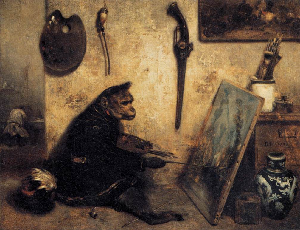 The Monkey Painter by Alexandre-Gabriel Decamps