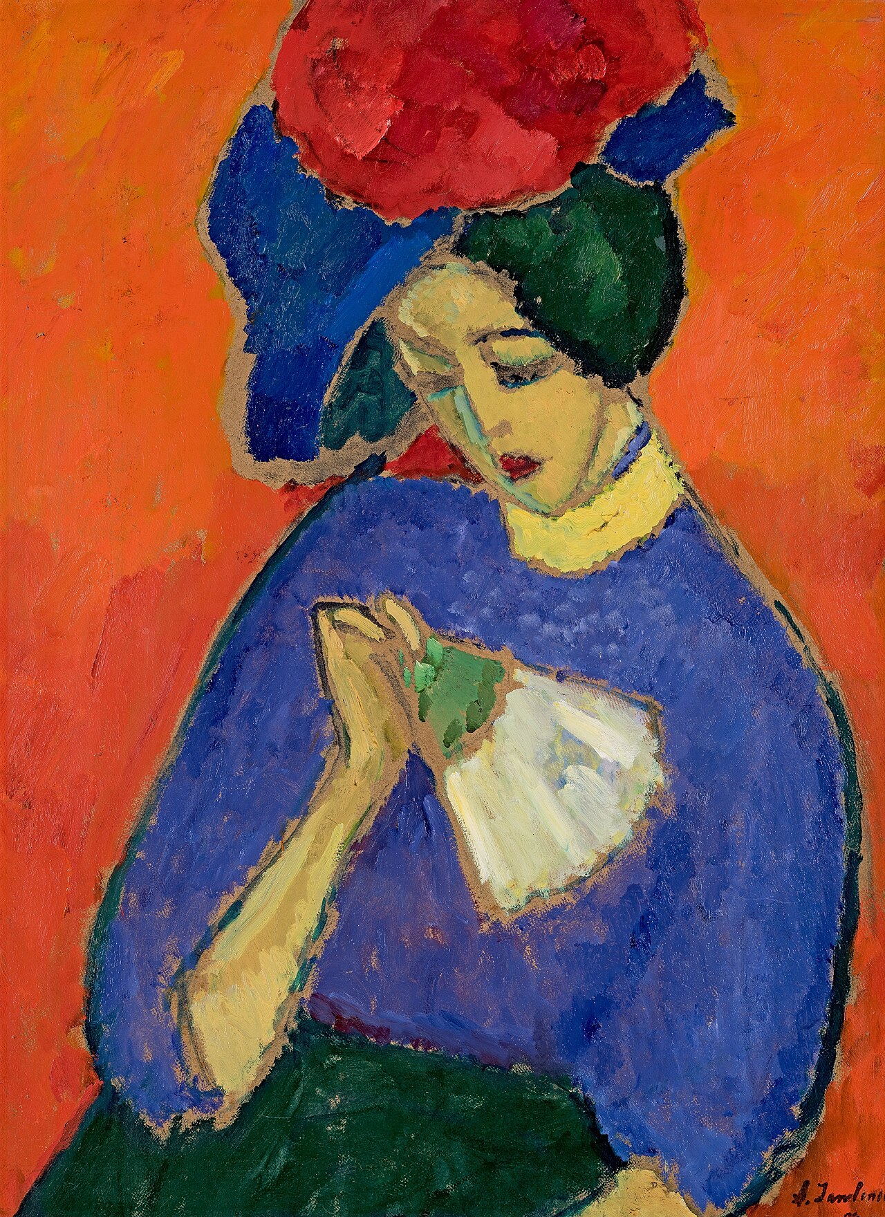 Lady with fan by Alexej von Jawlensky