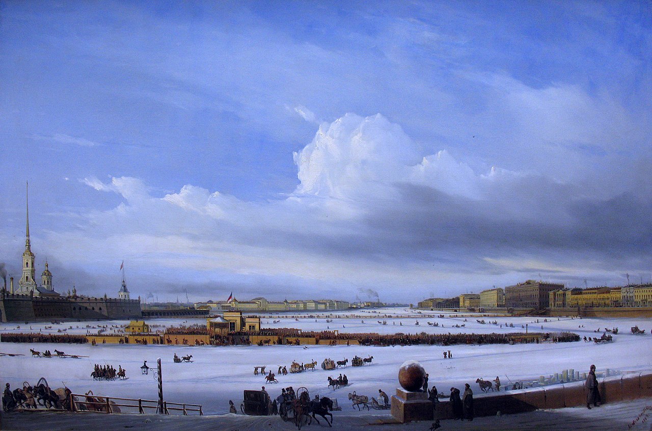 Sledging on the Neva by Alexey Bogolyubov