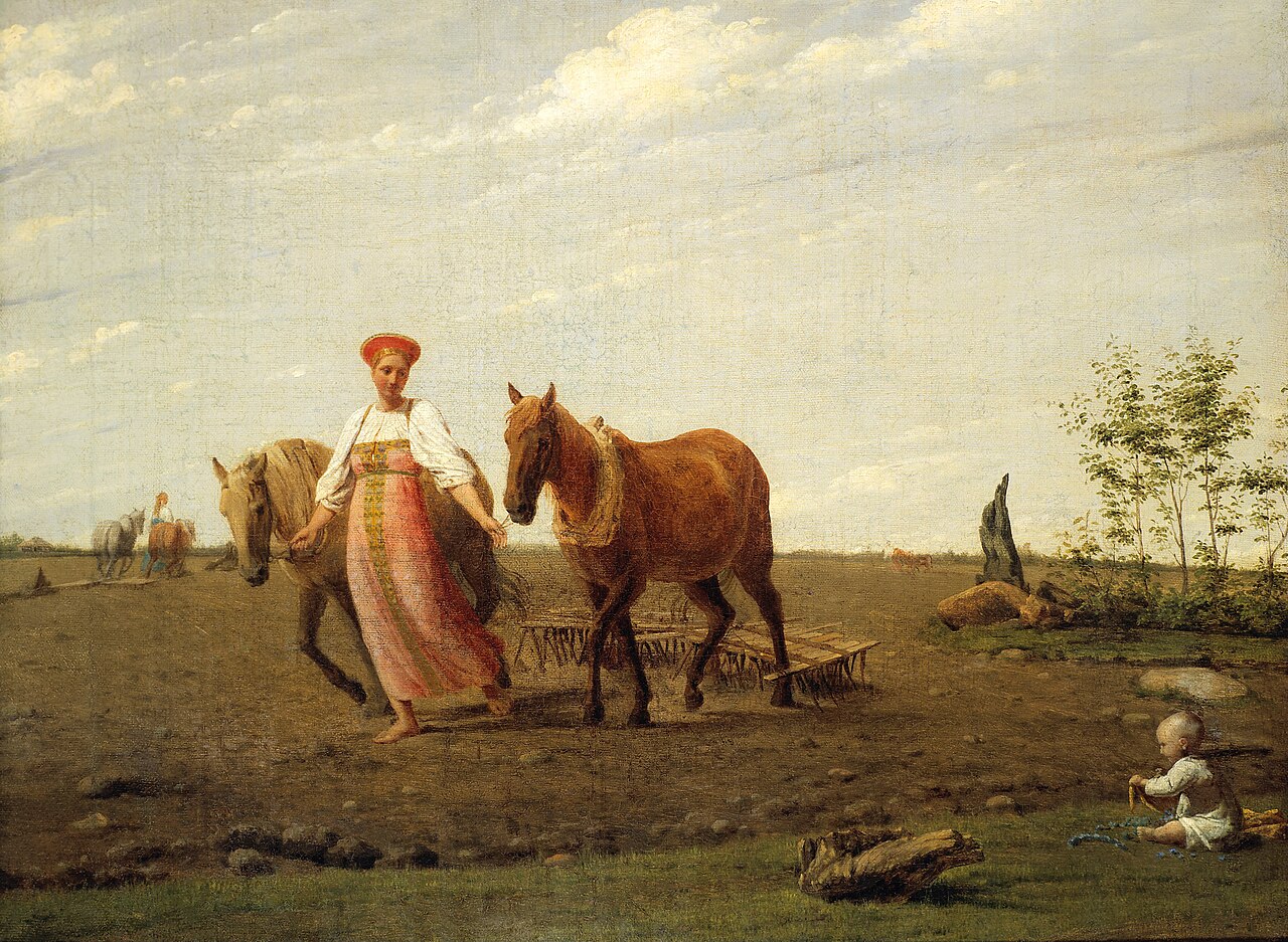 In the Ploughed Field: Spring by Alexey Venetsianov