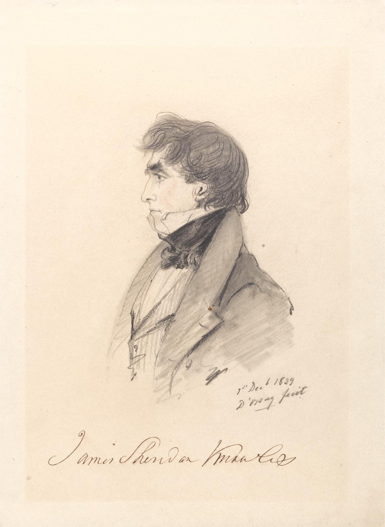 Portrait of James Sheridan Knowles by Alfred d'Orsay