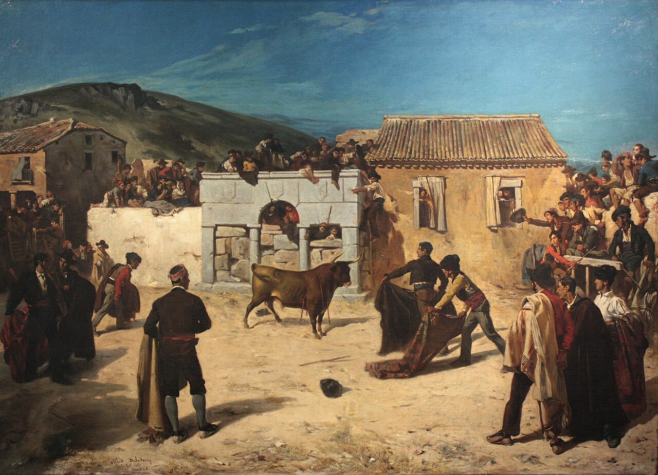 Bullfight, or Novillada at El Escorial by Alfred Dehodencq