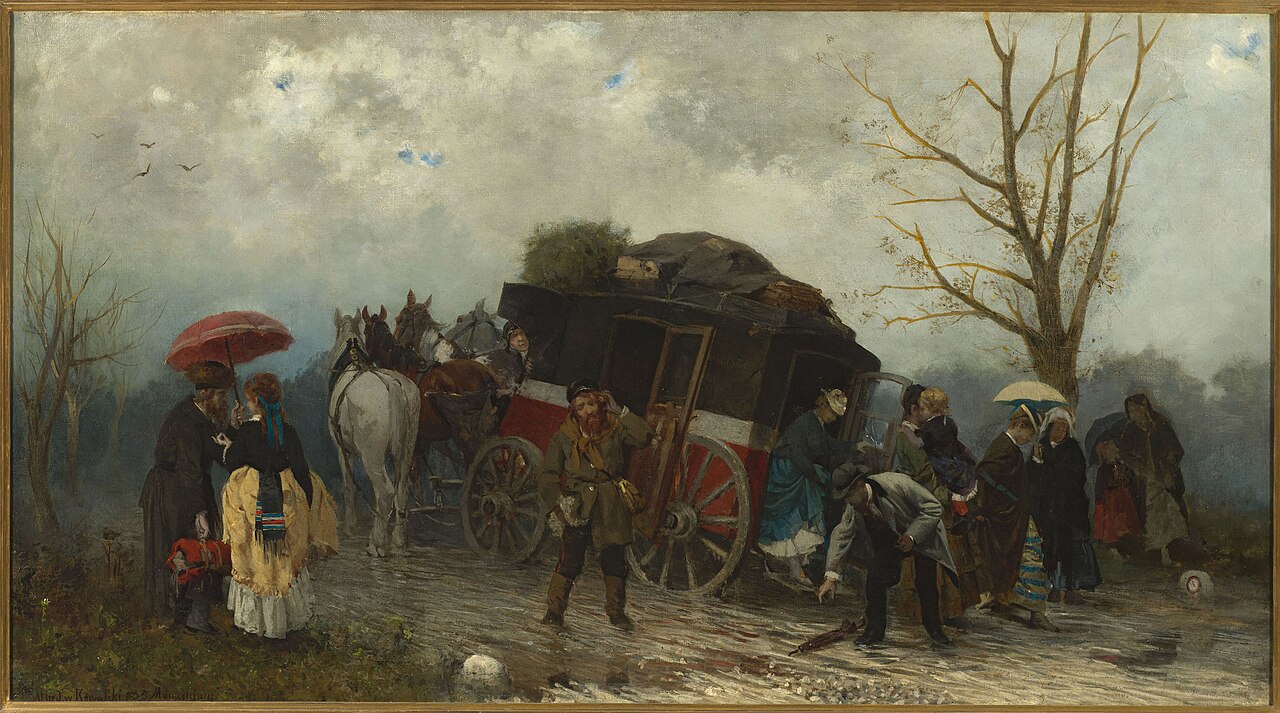 A journey accident. by Alfred Wierusz-Kowalski