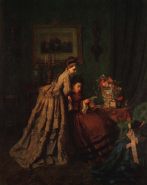 Reading a letter by Alfredo Keil