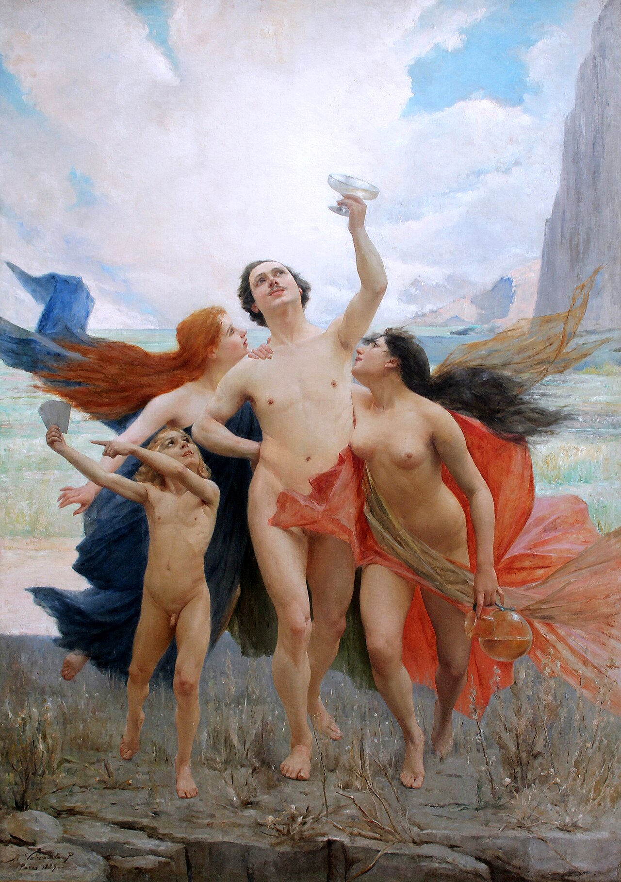 The youth tempted by the vices by Alfredo Valenzuela Puelma