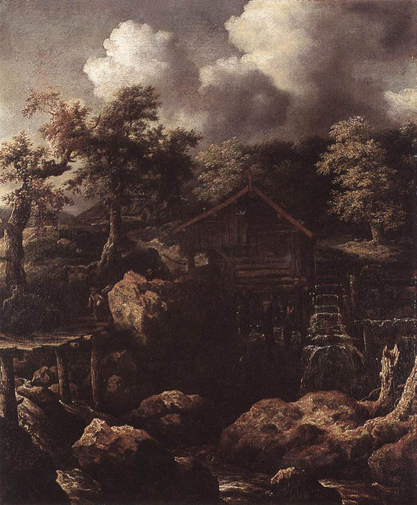 Forest Scene with Water-Mill by Allaert van Everdingen