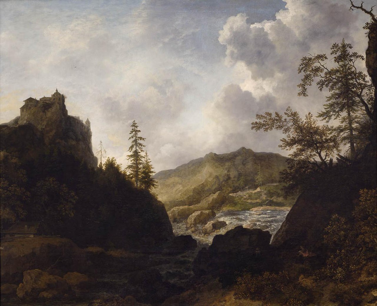 Nordic Landscape with a Castle on a Hill by Allaert van Everdingen