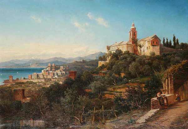 A Seascape (Multedo, Monte Oliveto) by Alois Kirnig