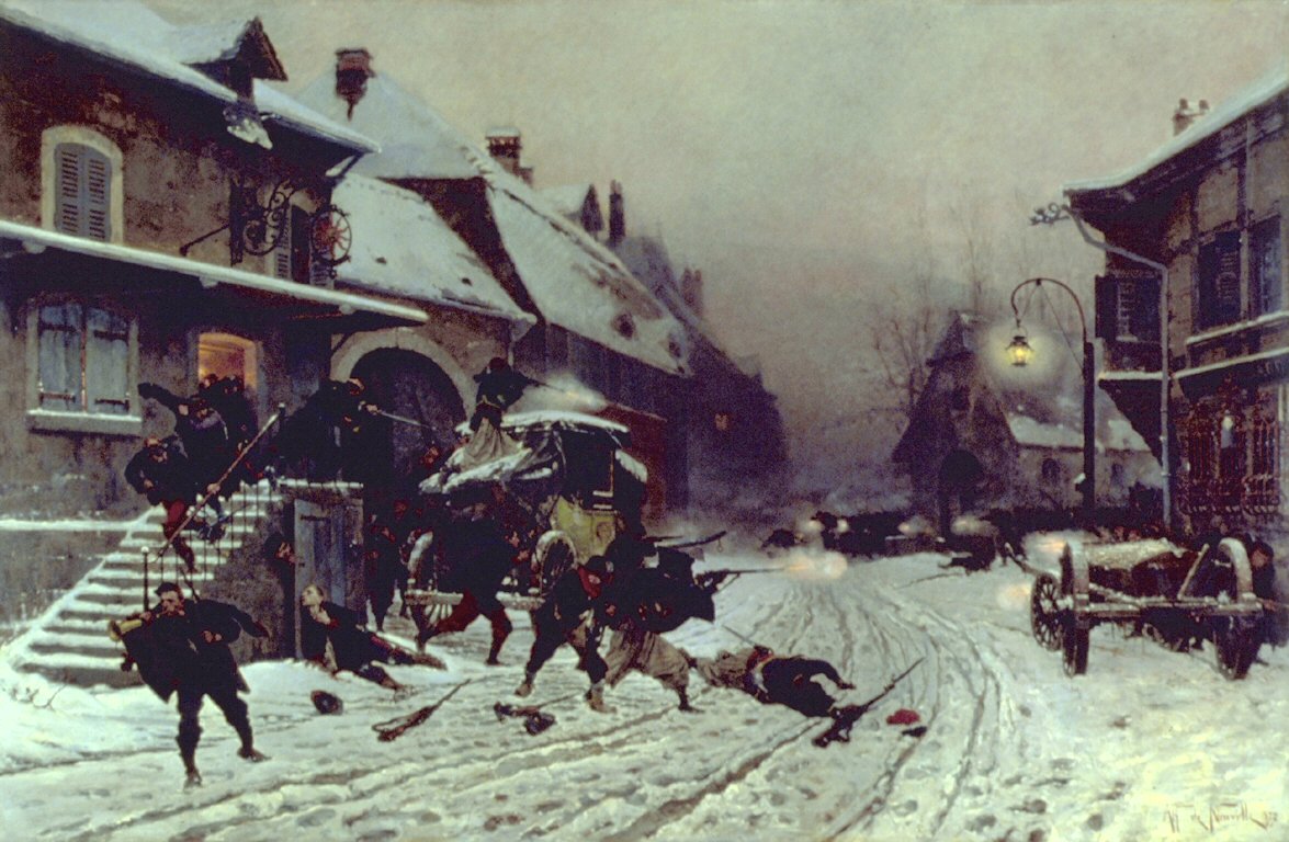 The Attack at Dawn by Alphonse de Neuville