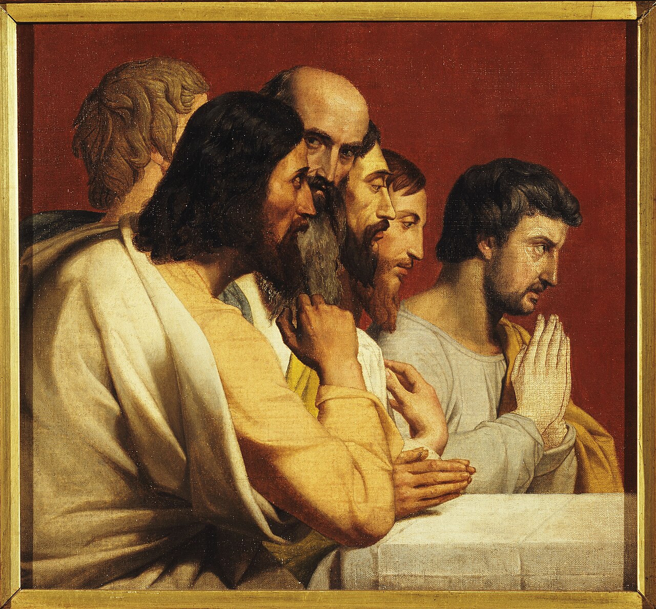 Sketch for Notre-Dame de Lorette church: group of Apostles at the Last Supper (facing right) by Alphonse Périn
