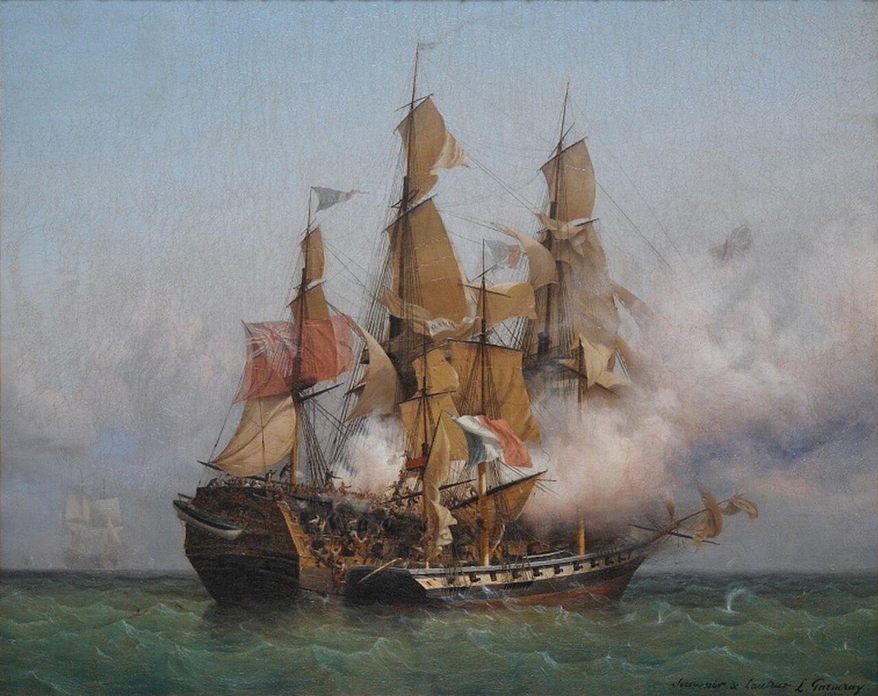 The Taking of the 'Kent' by Robert Surcouf in the Gulf of Bengal, 7th October 1800. by Ambroise Louis Garneray