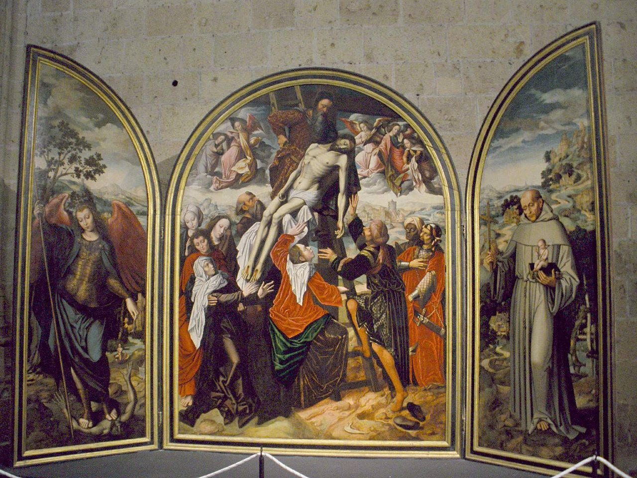 Triptych of Descent by Ambrosius Benson by Ambrosius Benson