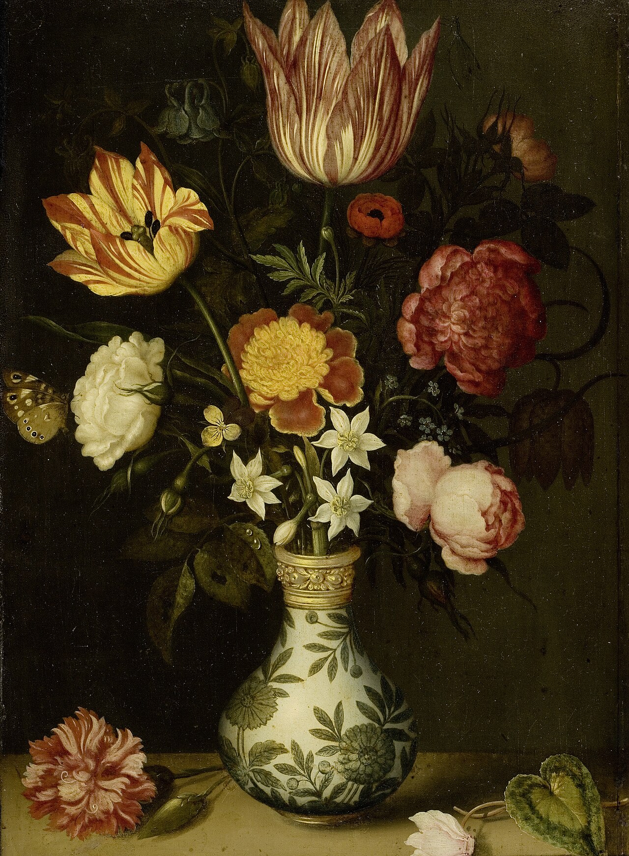 Still life with flowers in a Wan-li vase by Ambrosius Bosschaert