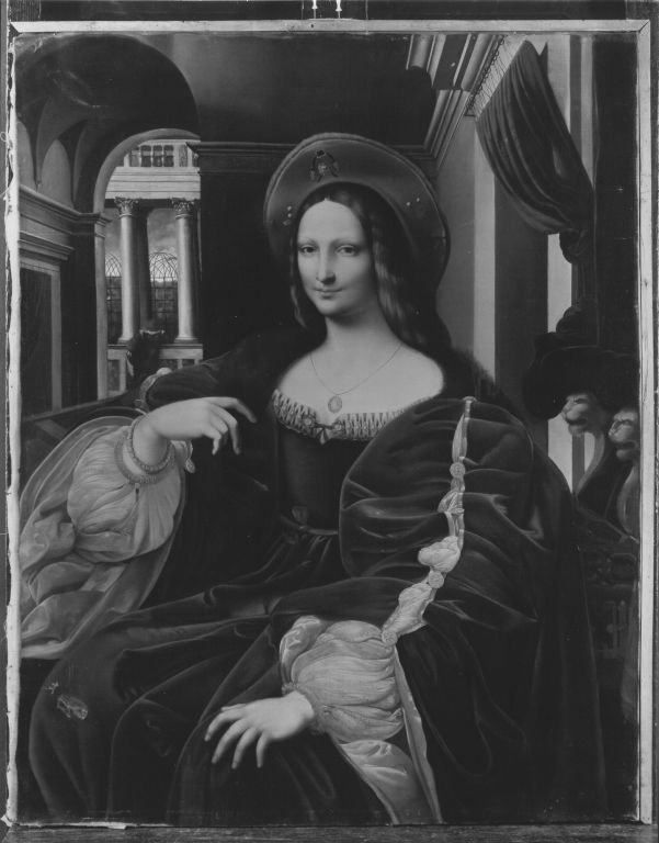 Portrait of Joan of Arragon (copy of Raphael's painting in the Louvre) by Amos Cassioli