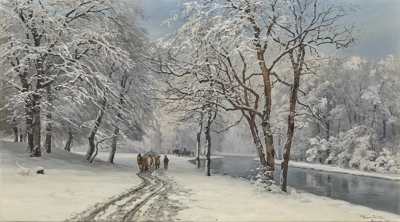 The English Garden in Munich in winter. by Anders Andersen-Lundby