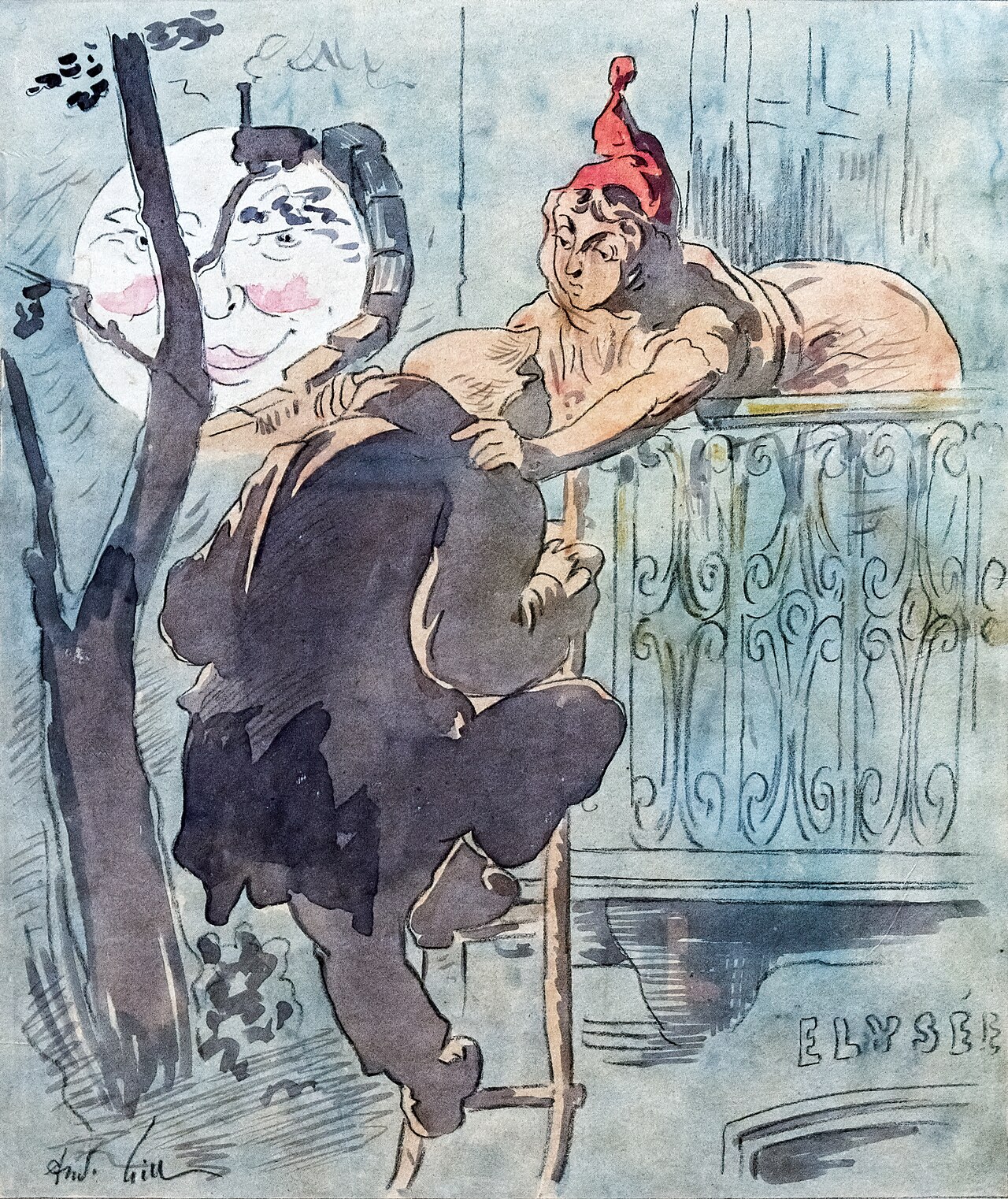 The Marianne repels the intruder from the Elysee by André Gill