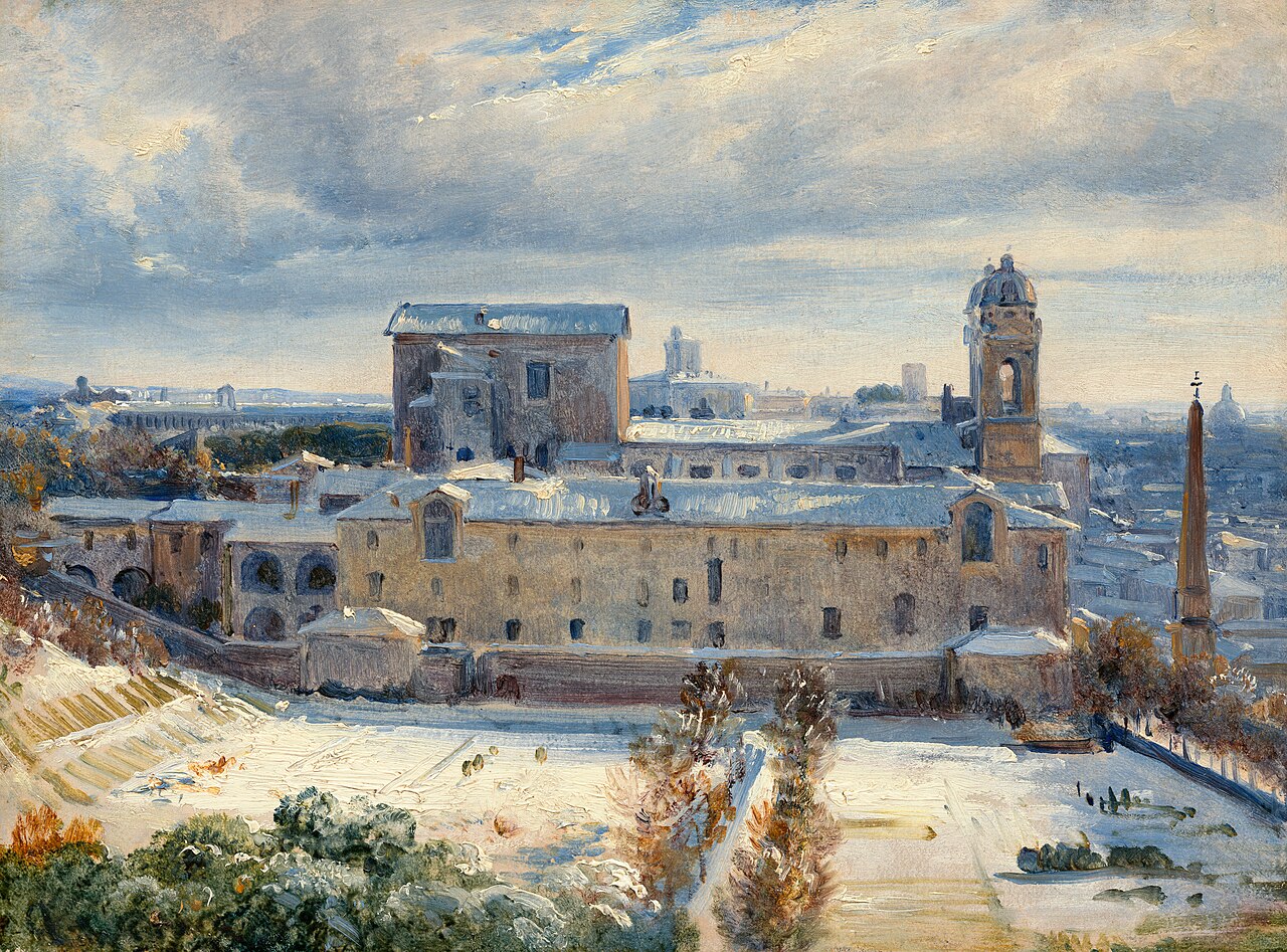 Santa Trinità dei Monti in the Snow by André Giroux
