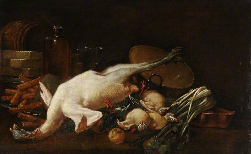 Still Life with a Plucked Turkey by Andrea Belvedere