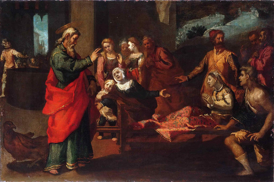 Saint John the Evangelist Reviving Drusiana by Andrea Boscoli