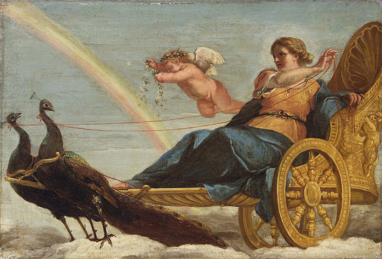 Juno in the peacock chariot by Andrea Sacchi