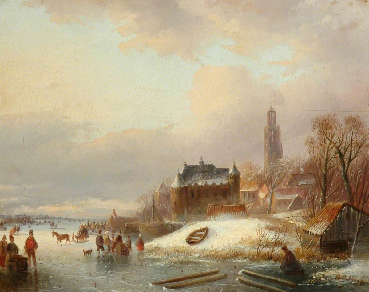 Snow Scene in Holland by Andreas Schelfhout