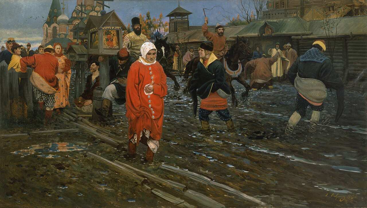 Seventeenth-Century Moscow Street on a Public Holiday by Andrei Petrovich Ryabushkin