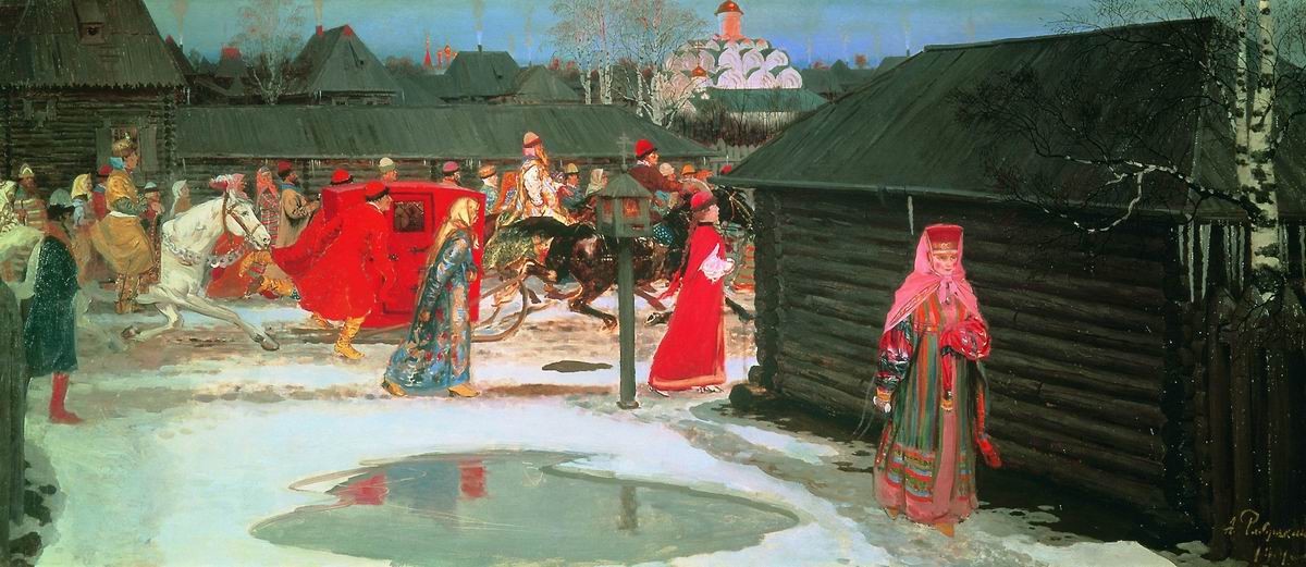 Wedding train in Moscow (XVII century) by Andrei Petrovich Ryabushkin