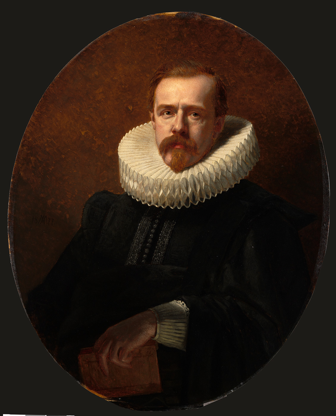 Portrait of Daniël Franken dzn. (1838-1898) banker, art collector, in 17th century costume by Andrzej Jerzy Mniszech