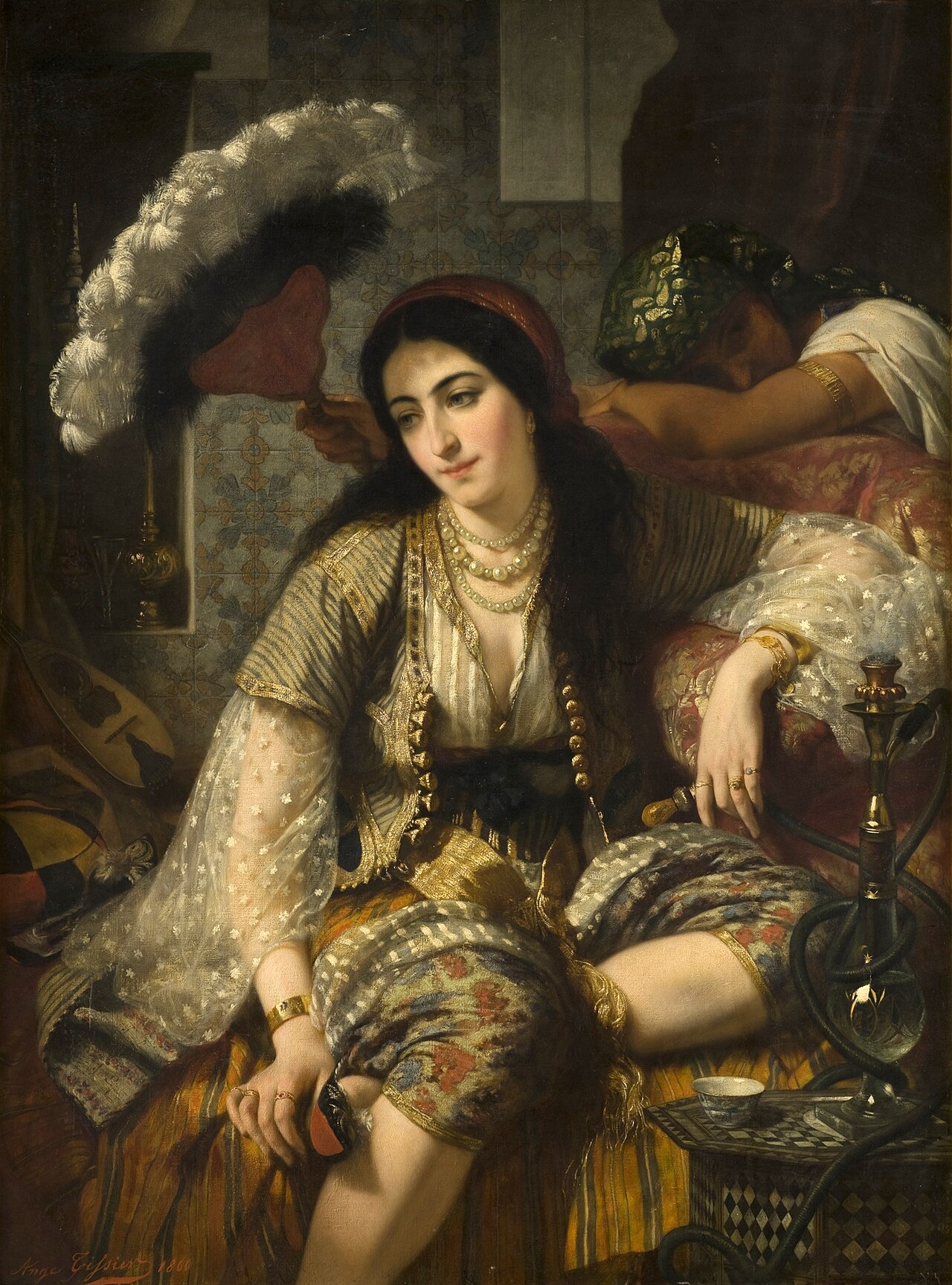 Algerian woman and her slave by Ange Tissier