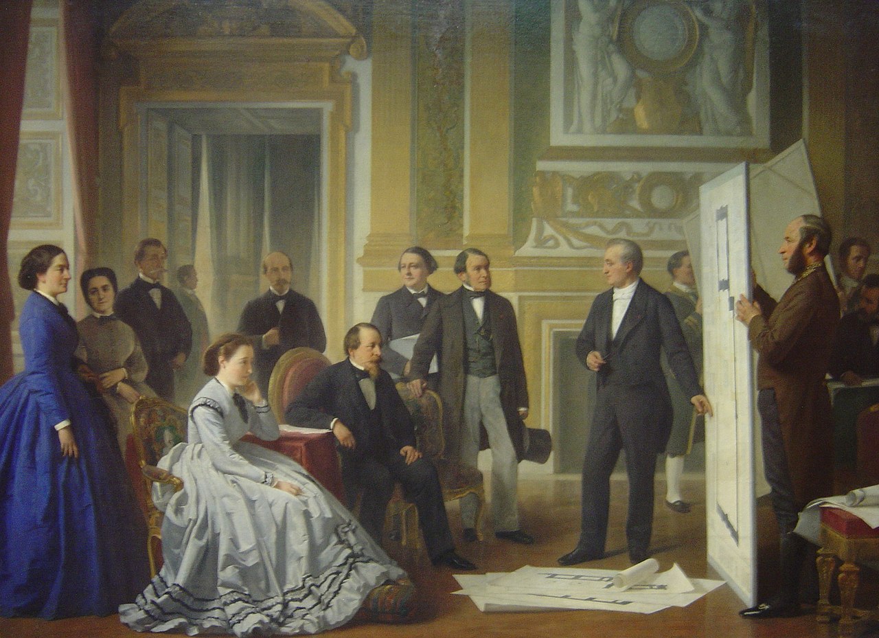 The Completion of the Louvre. The Emperor Approving the Plans Presented by Monsieur Visconti. by Ange Tissier