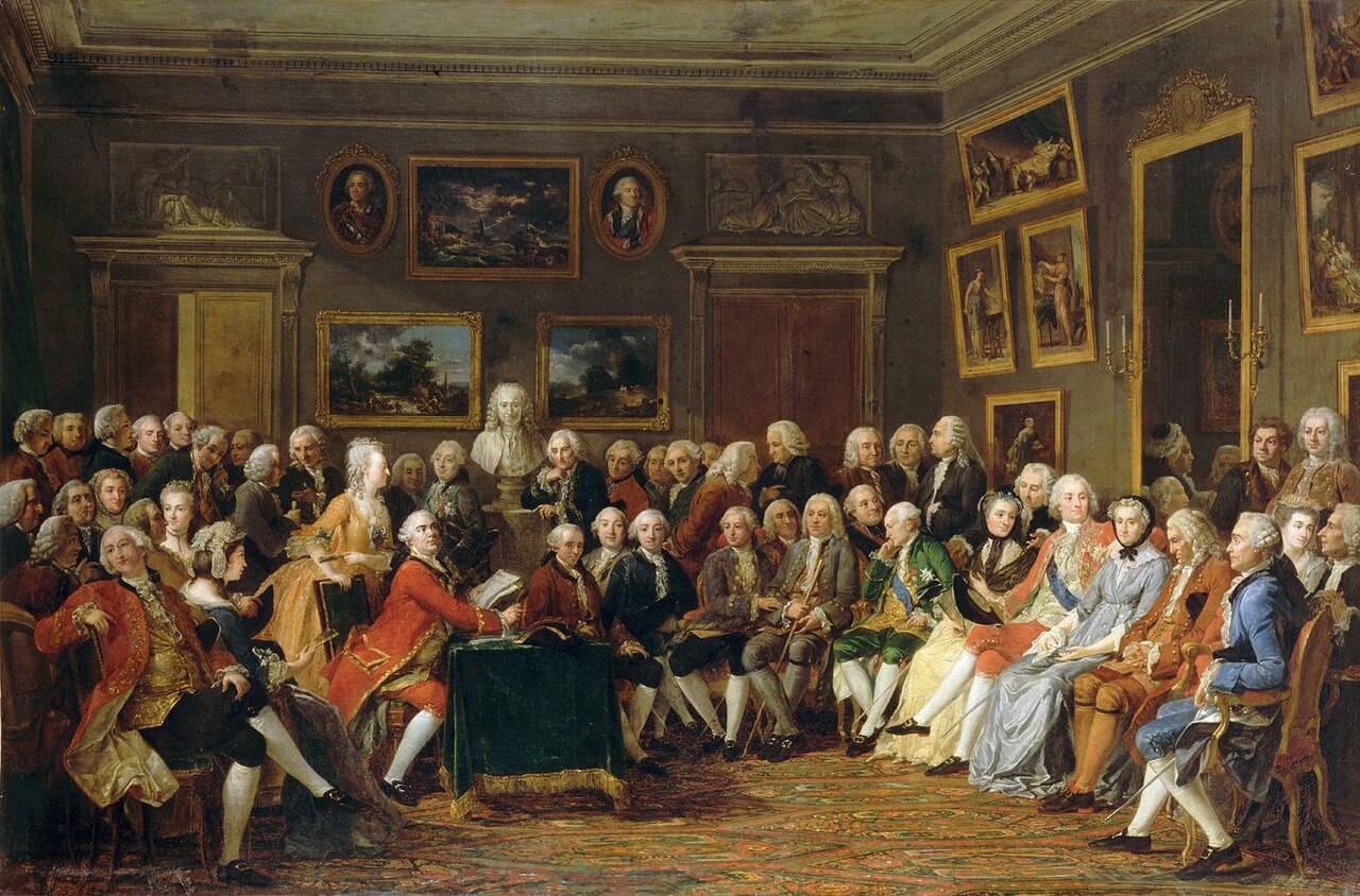 In the Salon of Madame Geoffrin in 1755 by Anicet Charles Gabriel Lemonnier